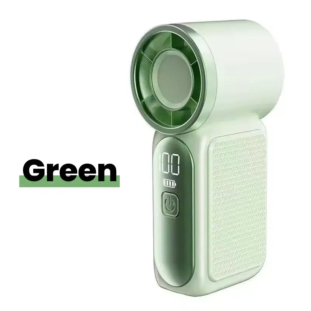 Portable Handheld Mini Fan 5 Speed Adjust Type c Rechargeable Fan Digital Display Desktop Fan Outdoor