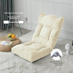 Foldable Floor Lounge Chair High Back Chair for Bay Window/Bedroom Removable Washable Tatami Seat Versatile Ottoman for Reading