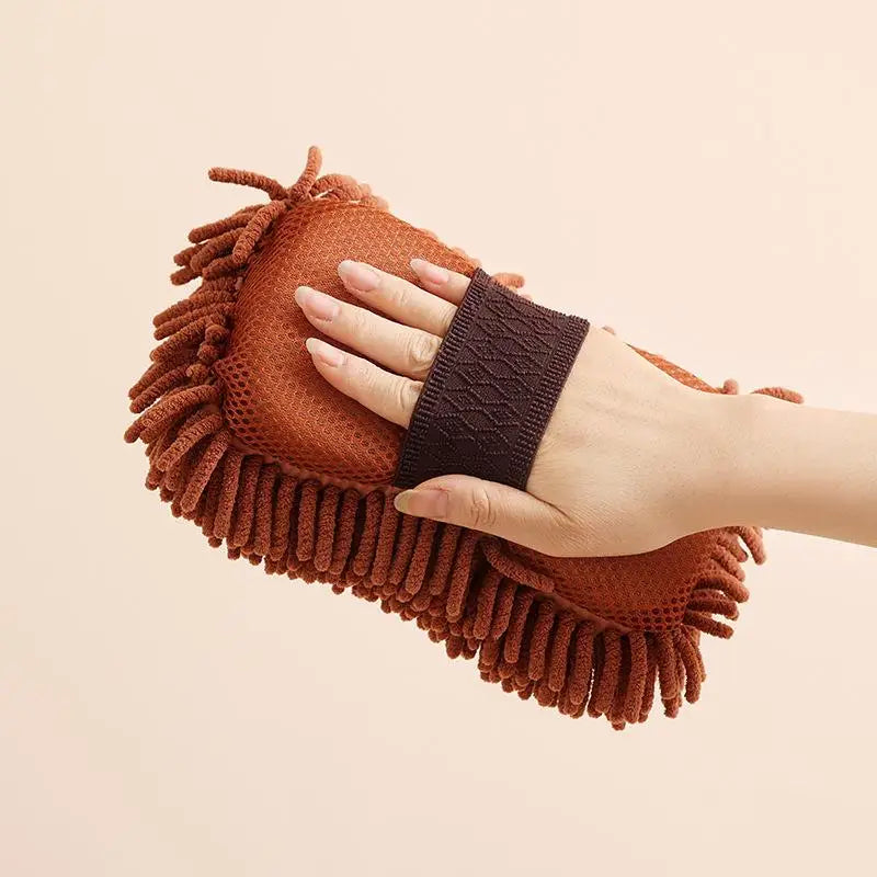 【DM】Microfiber Car Washer Sponge Cleaning Car Care Detailing Brushes Washing Towel Auto Gloves Styling Accessories