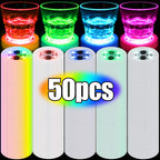 50/1PCS Luminous Cup Stickers Lights 6cm LED Bottles Coaster Lamps for Bar KTV Wedding Party Cocktail Drink Cups Vase Decoration