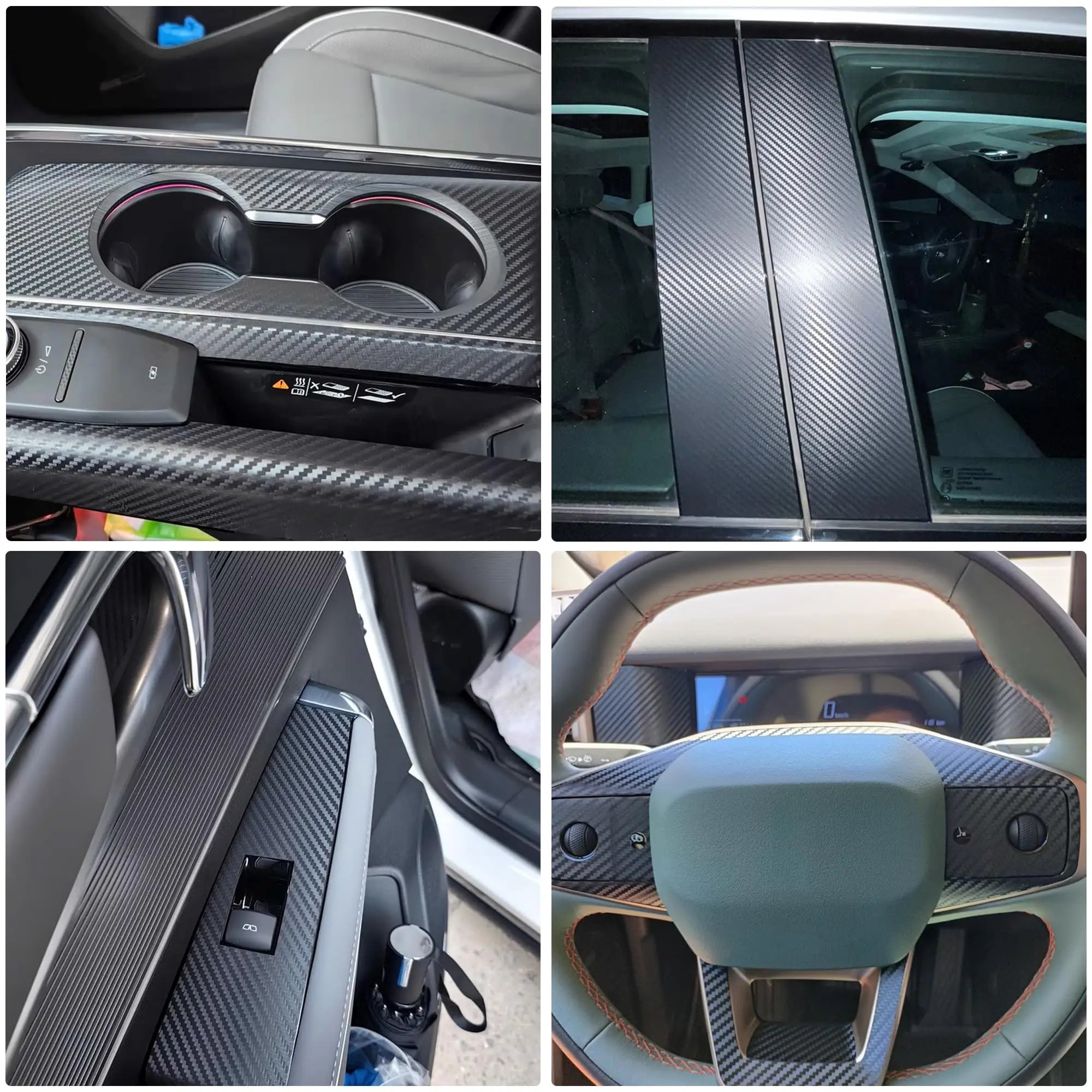 Carbon Fiber Automotive Adhesive Tape Roll Matte Black Protective Car Film Self-Adhesive Film 3D Vinyl Car Film Accessories