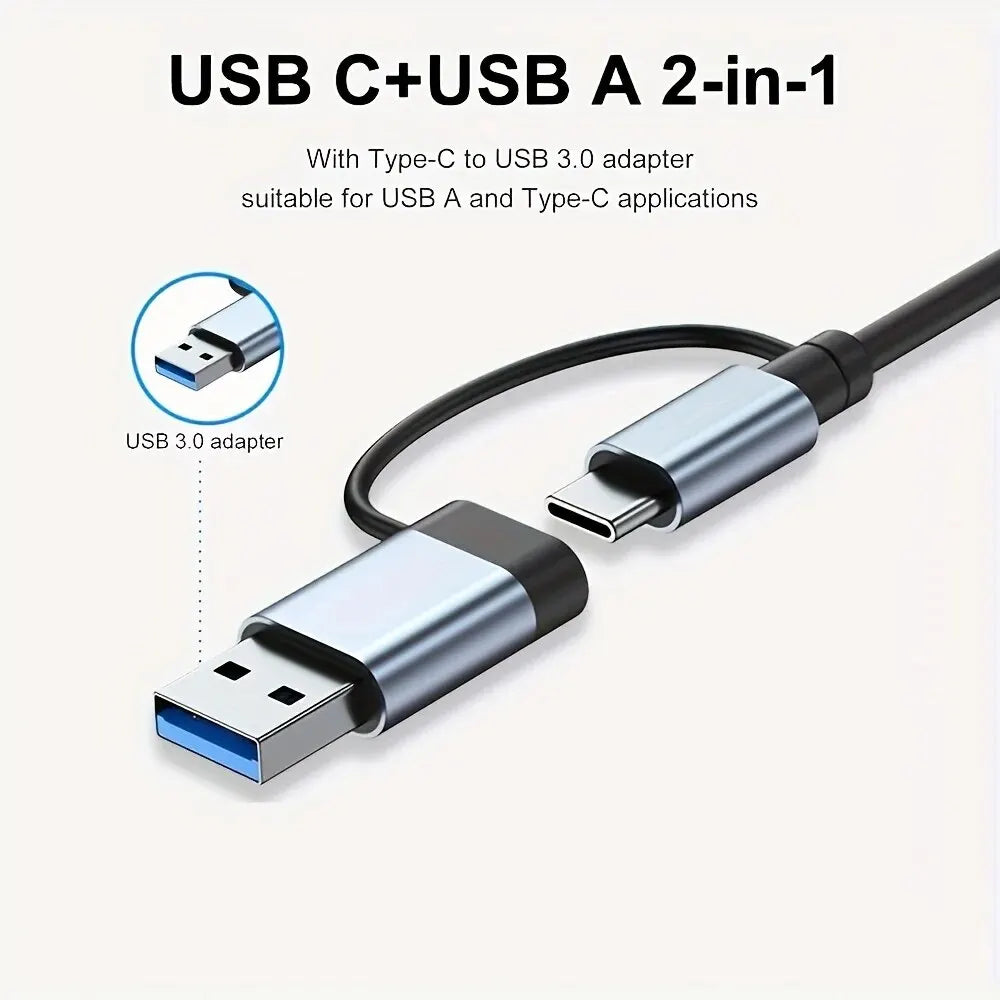 7 In 1 USB C Extender Adapter Hub With 7 Ports Aluminum Alloy USB 2.0 Hub Adapter Type C Splitter Extender For Laptops Computer