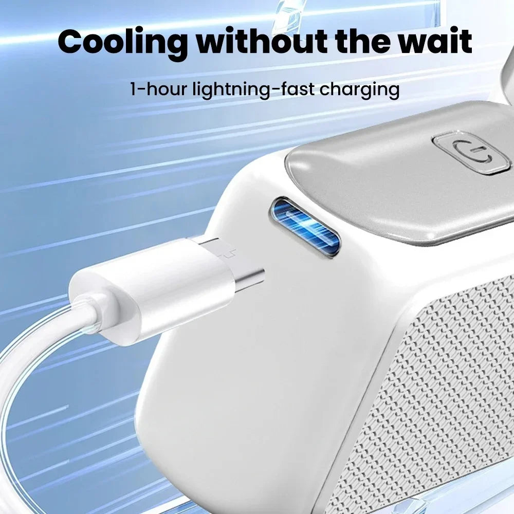 Portable Handheld Mini Fan 5 Speed Adjust Type c Rechargeable Fan Digital Display Desktop Fan Outdoor