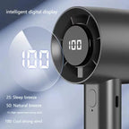 Portable Mini Handheld Fan with LED Display Semiconductor Refrigeration 100 Speeds USB Rechargeable Battery Outdoor Fan