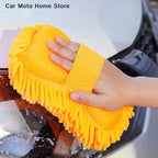 【DM】Microfiber Car Washer Sponge Cleaning Car Care Detailing Brushes Washing Towel Auto Gloves Styling Accessories