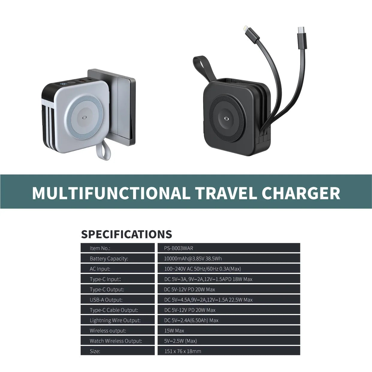 mini anker ugreen powerbank magsafe travel Portable charger watch external Spare battery camping equipment fast charge type c