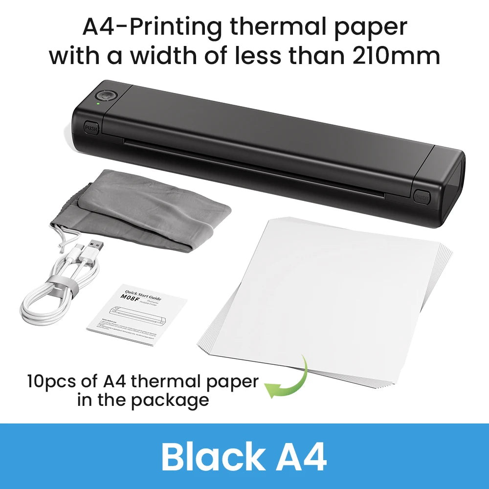 Phomemo M08F A4 Thermal Printer Portable Wireless Bluetooth Printer for Tattoo Stencils Compatible with Phone PC