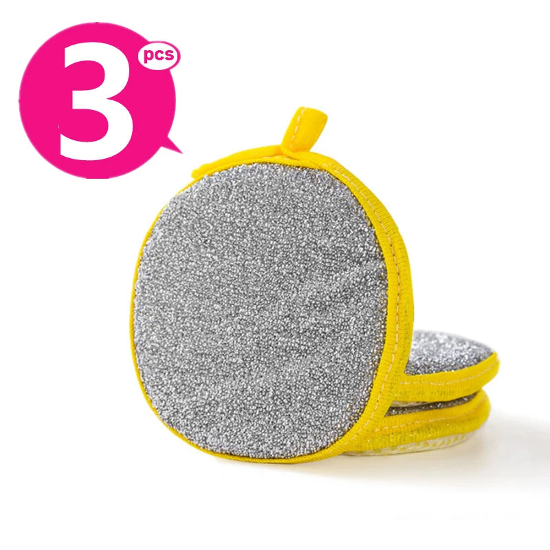 10/5/3PCS Double Side Dishwashing Sponge Dish Washing Brush Pan Pot Dish Wash Sponges Household Cleaning Reusable Kitchen Tools