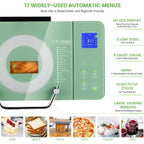 l 2.2LB Large Bread Maker - Dual Heaters, 17 In 1 Gluten Free Bread Maker, Pizza Dough, Jam, Automatic Nut Dispenser L