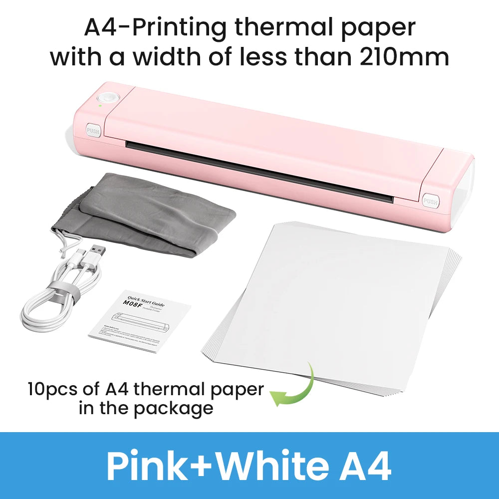 Phomemo M08F A4 Thermal Printer Portable Wireless Bluetooth Printer for Tattoo Stencils Compatible with Phone PC