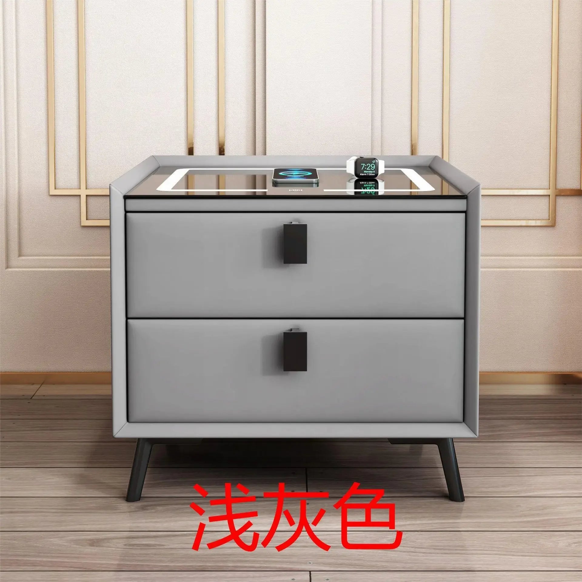 Modern Wooden Bedside Table — Drawer Storage Nightstand