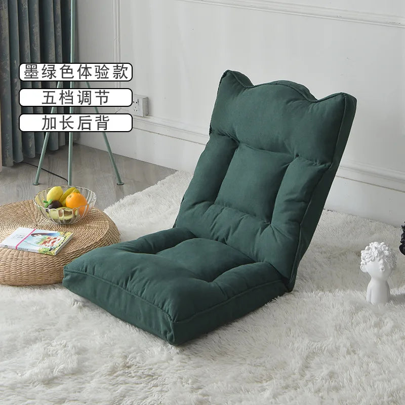 Foldable Floor Lounge Chair High Back Chair for Bay Window/Bedroom Removable Washable Tatami Seat Versatile Ottoman for Reading
