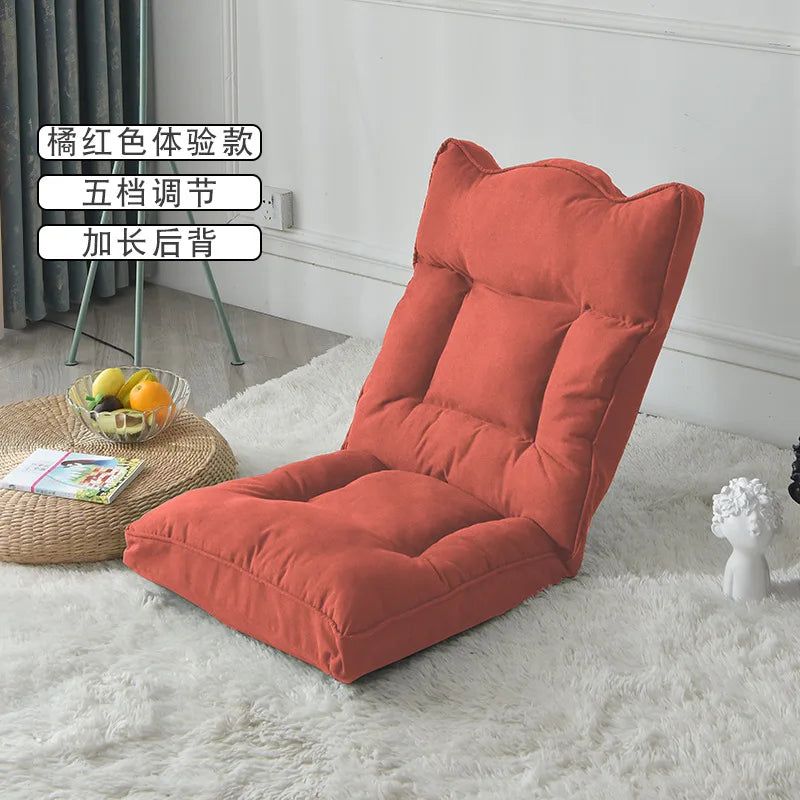 Foldable Floor Lounge Chair High Back Chair for Bay Window/Bedroom Removable Washable Tatami Seat Versatile Ottoman for Reading
