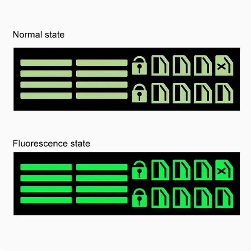 18Pcs/set Car Luminous Door Window Lift Button Stickers Car Windows Control Panel Decals Car Interior Sticker Auto Accessories