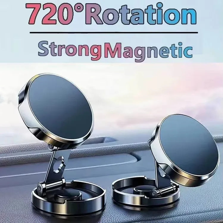 Round Folding Magnetic Car Holder 360 Degree Rotatable Mobile Phone Bracket Mount Strong Magnet Support For iPhone Samsung Stand