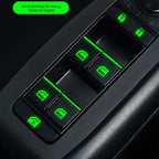 18Pcs/set Car Luminous Door Window Lift Button Stickers Car Windows Control Panel Decals Car Interior Sticker Auto Accessories