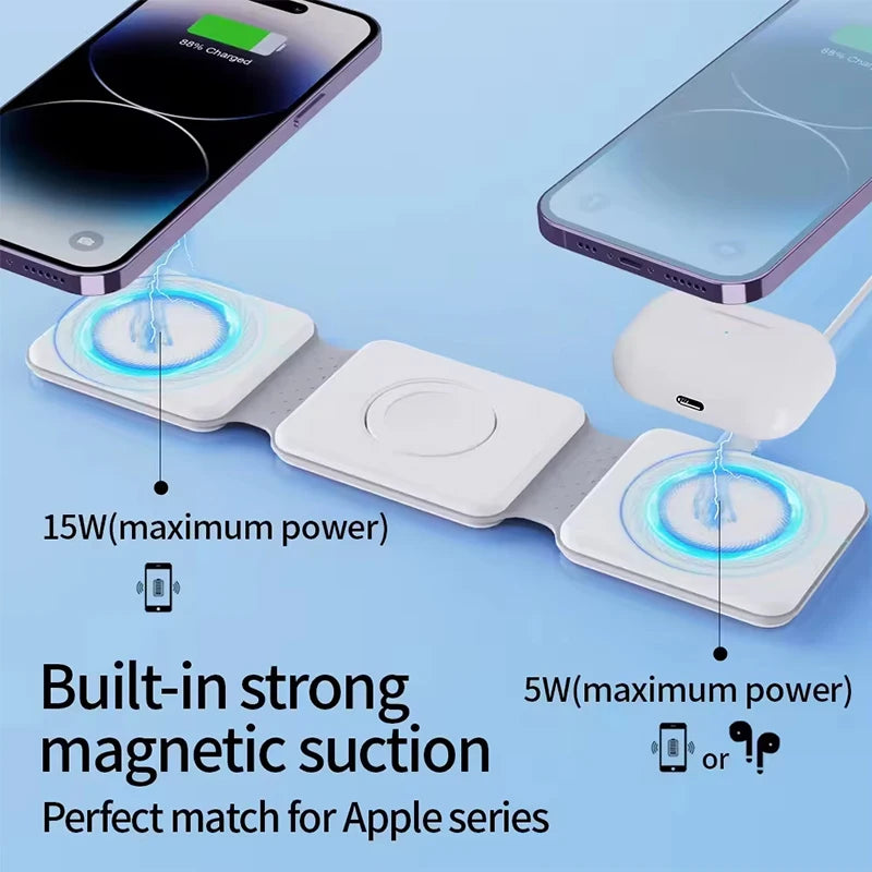 Qi2 MagFold — 30W 3-in-1 Wireless Charger