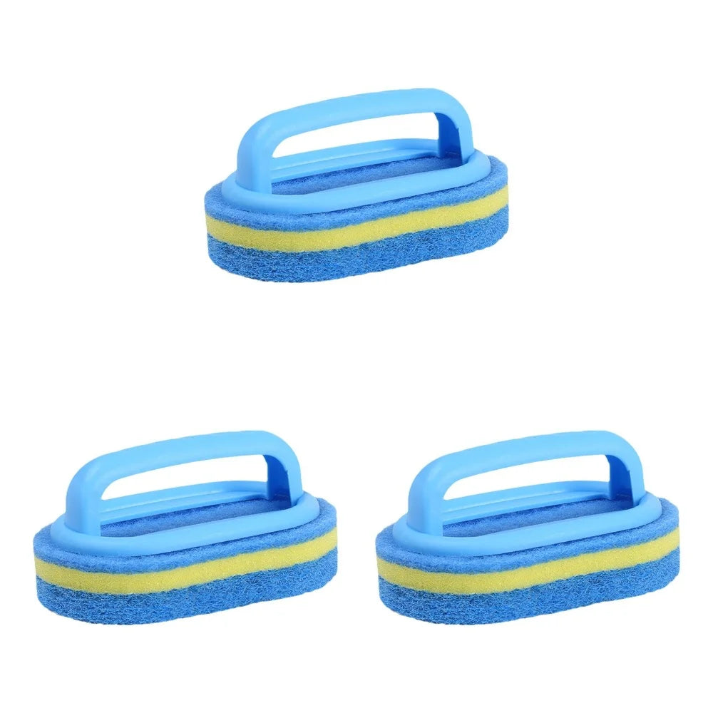 Multi Functional Cleaning Sponge with Handle for Kitchen Bathroom Tile Glass Bathtub Stain Removal Easy Grip Design