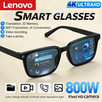 Lenovo AI Smart Glasses 8K HD Photochromic Multifunction Bluetooth Calling Voice Assistant Music Player Translate Camera HOT
