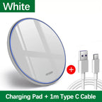 30W Wireless Charger Pad for iPhone 17 16 15 14 13 12 11 Samsung Xiaomi Phone Chargers Induction Fast Charging Dock Station