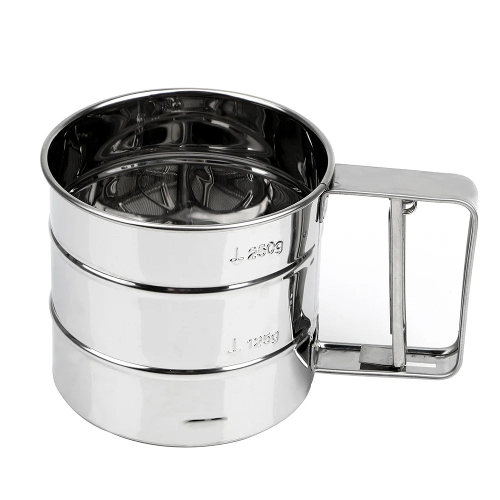 HILIFE Pastry Baking Tools Bakeware Baking Icing Sugar Shaker Powder Flour Mesh Sifter Cup Stainless Steel Sieve Cup
