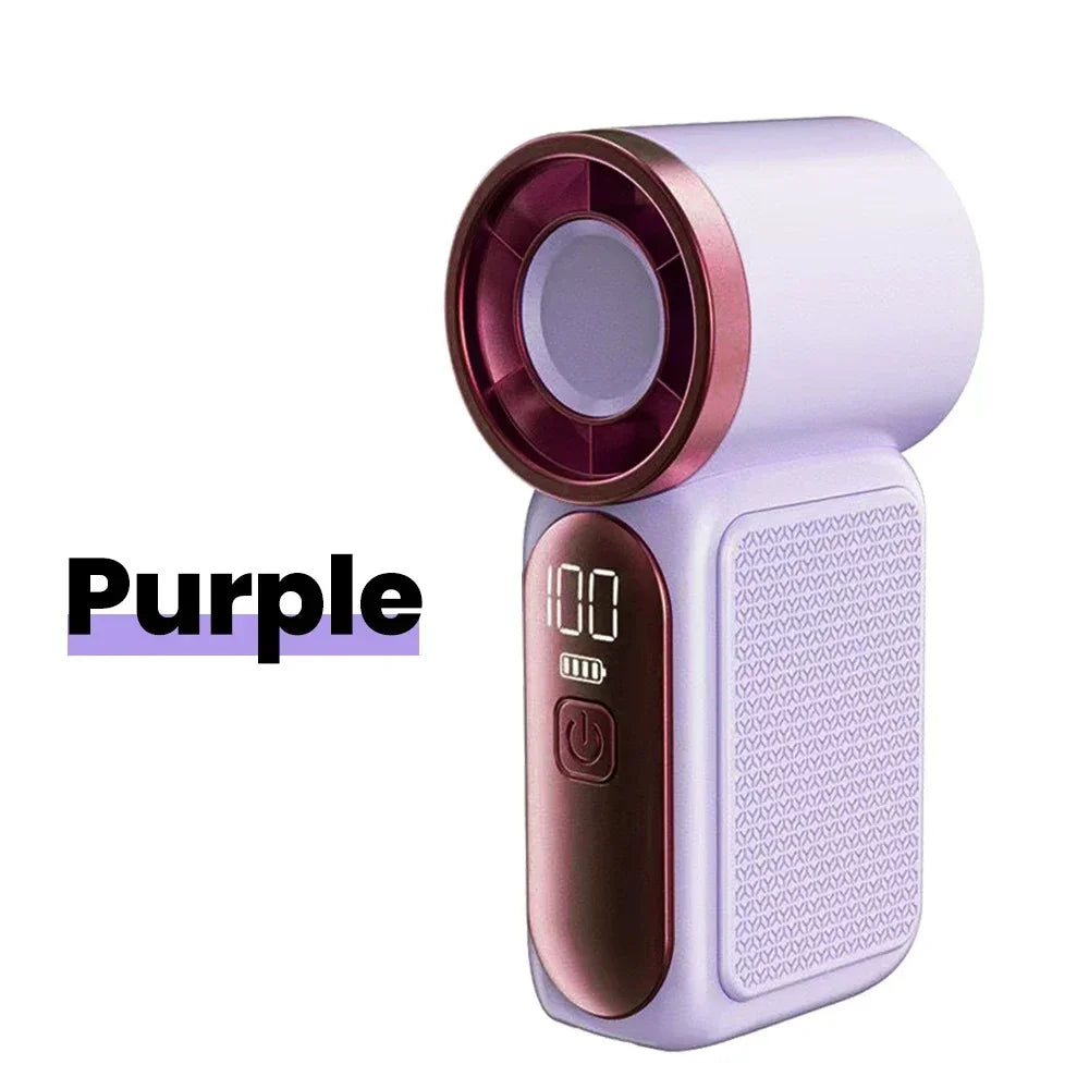 Portable Handheld Mini Fan 5 Speed Adjust Type c Rechargeable Fan Digital Display Desktop Fan Outdoor