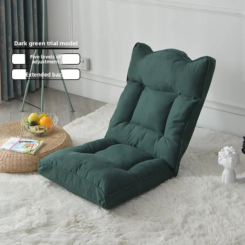 Foldable Floor Lounge Chair High Back Chair for Bay Window/Bedroom Removable Washable Tatami Seat Versatile Ottoman for Reading