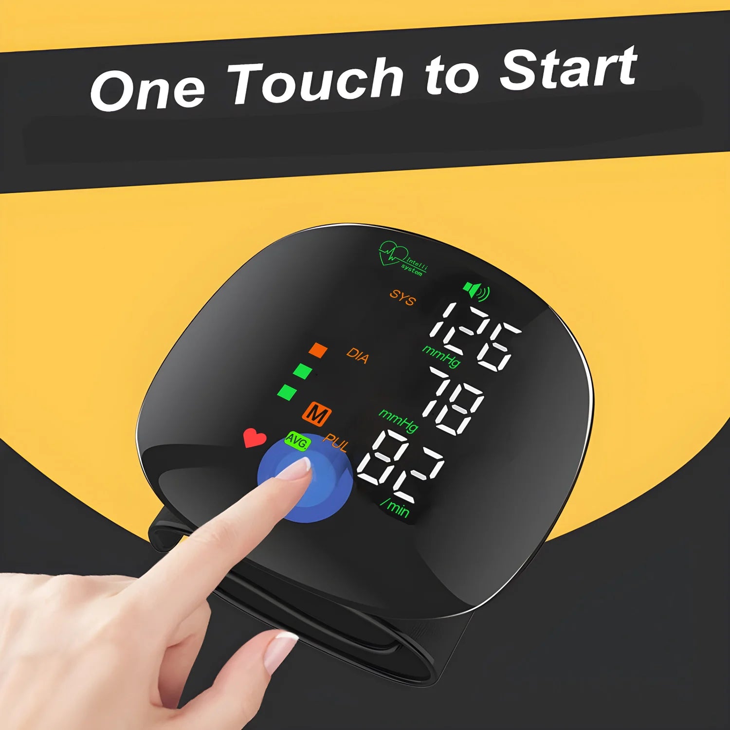 Wrist Type Blood Pressure Monitor LED Display Fast Measurement Digital Tensiometer BP Tonometer Heart Rate USB Rechargeable