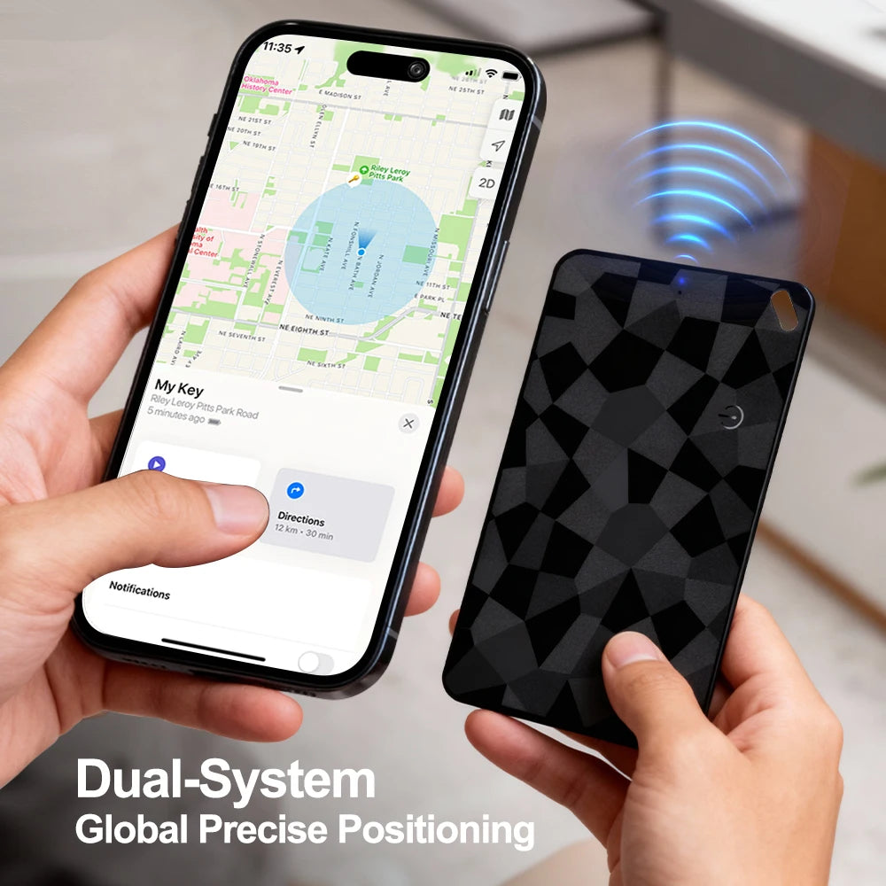 New Bluetooth Wallet Tracker Card Android Ultra thin Wireless Charging Work with Google or A-pple Find My Waterproof Key Tracker