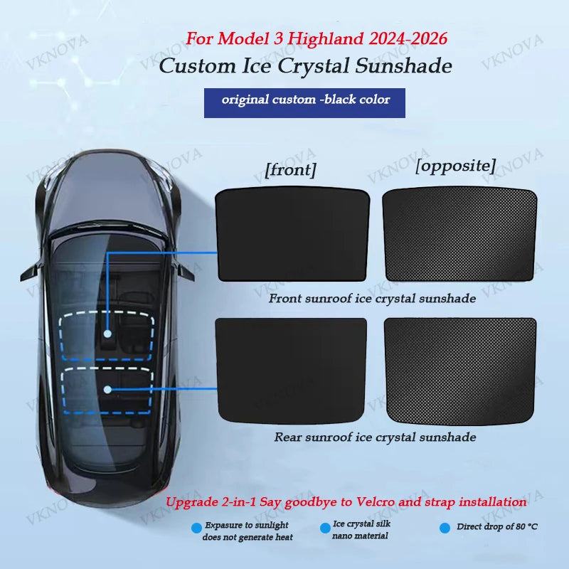 Tesla Roof Sun Shade — Model 3/Y Glass Cover