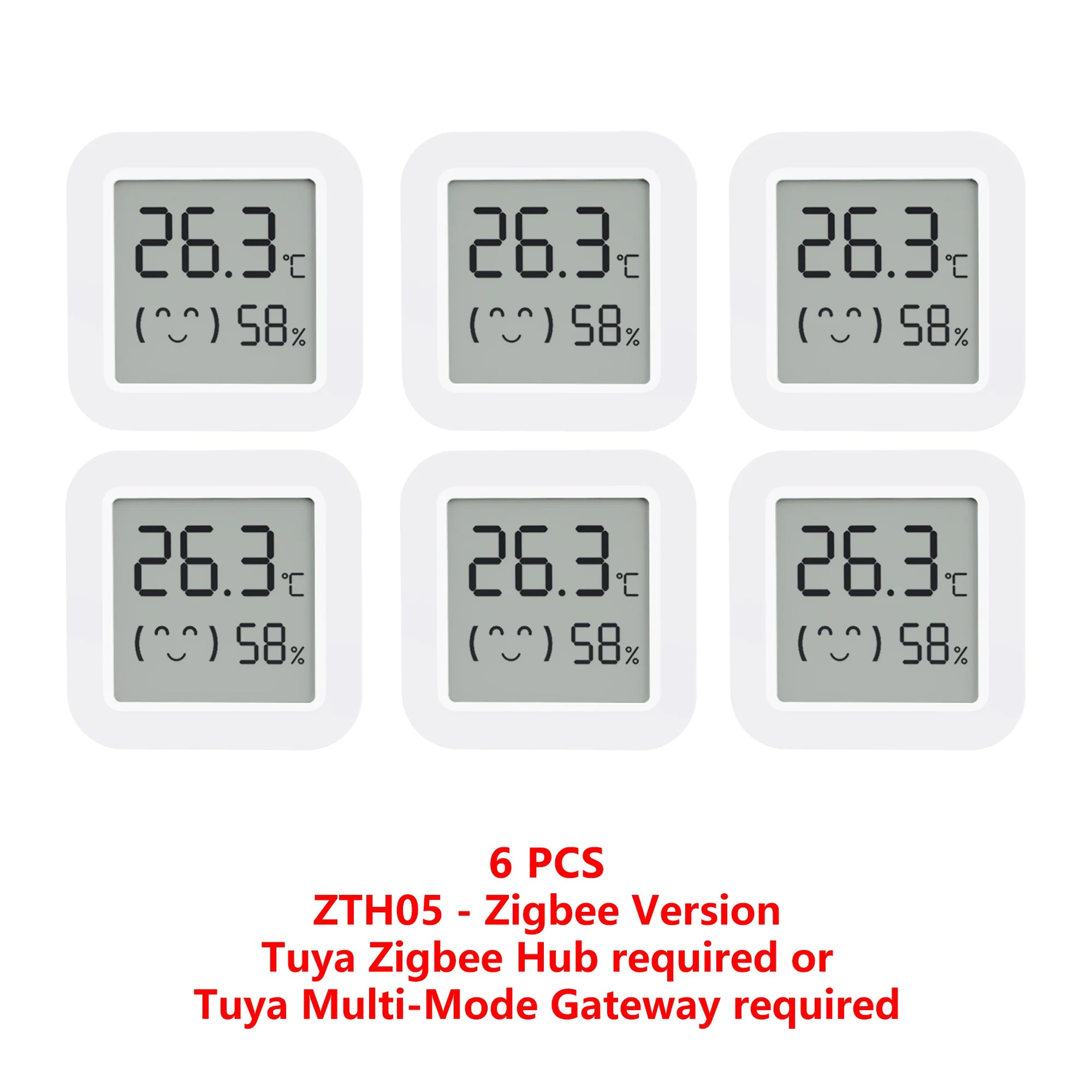 Zigbee2MQTT Tuya Temperature Humidity Sensor Thermometer Hygrometer Require Hub work with Tuya Smart Alexa Yandex Home Assistant