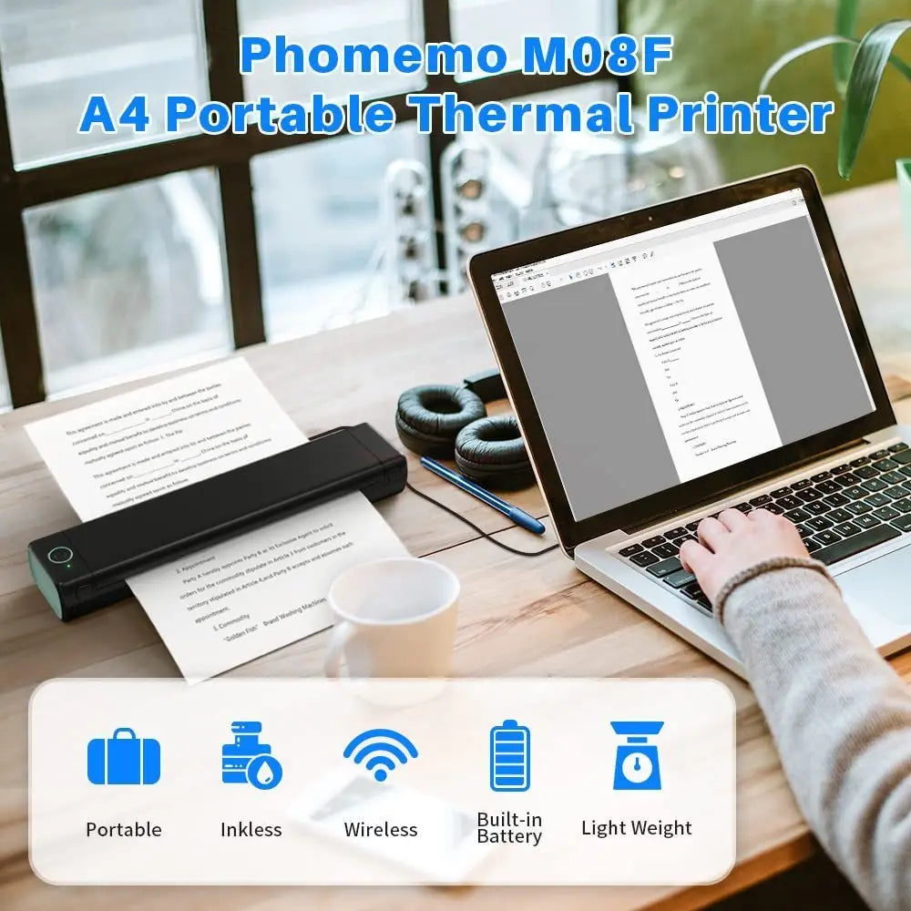 Mini Wireless Thermal Label Printer — Bluetooth Mobile Print