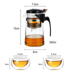 TeaPots Heat Resistant Glass Tea Pot Tea Infuser Chinese Kung Fu Tea Set Kettle Coffee Glass Maker Convenient Office Teapot