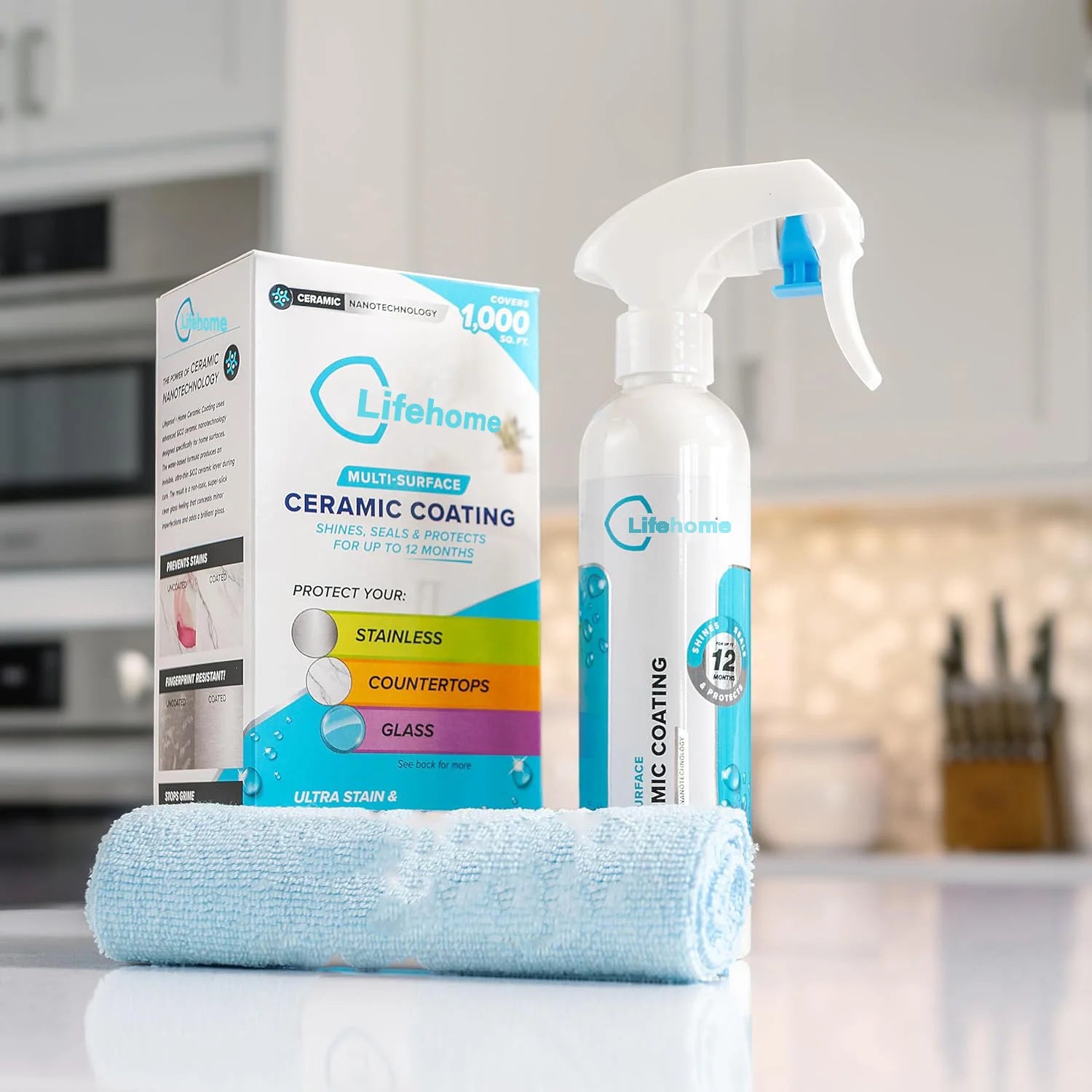 Lifeproof Ceramic Coating Spray Kit Shine Seal Protect Kitchen Bath Surfaces Repels Stains Grime