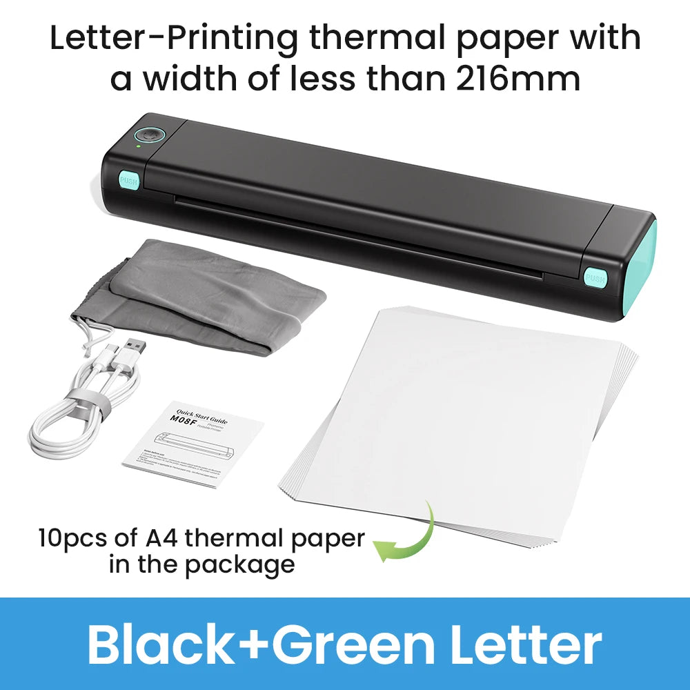 Phomemo M08F A4 Thermal Printer Portable Wireless Bluetooth Printer for Tattoo Stencils Compatible with Phone PC