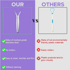 1Pcs Portable Single Layer Tongue Scraper Reusable Stainless Steel Oral Mouth Brush Tongue Scraper Fresh Breath Maker
