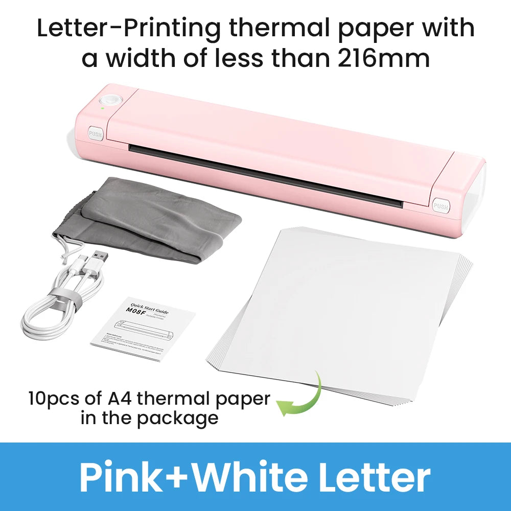 Phomemo M08F A4 Thermal Printer Portable Wireless Bluetooth Printer for Tattoo Stencils Compatible with Phone PC